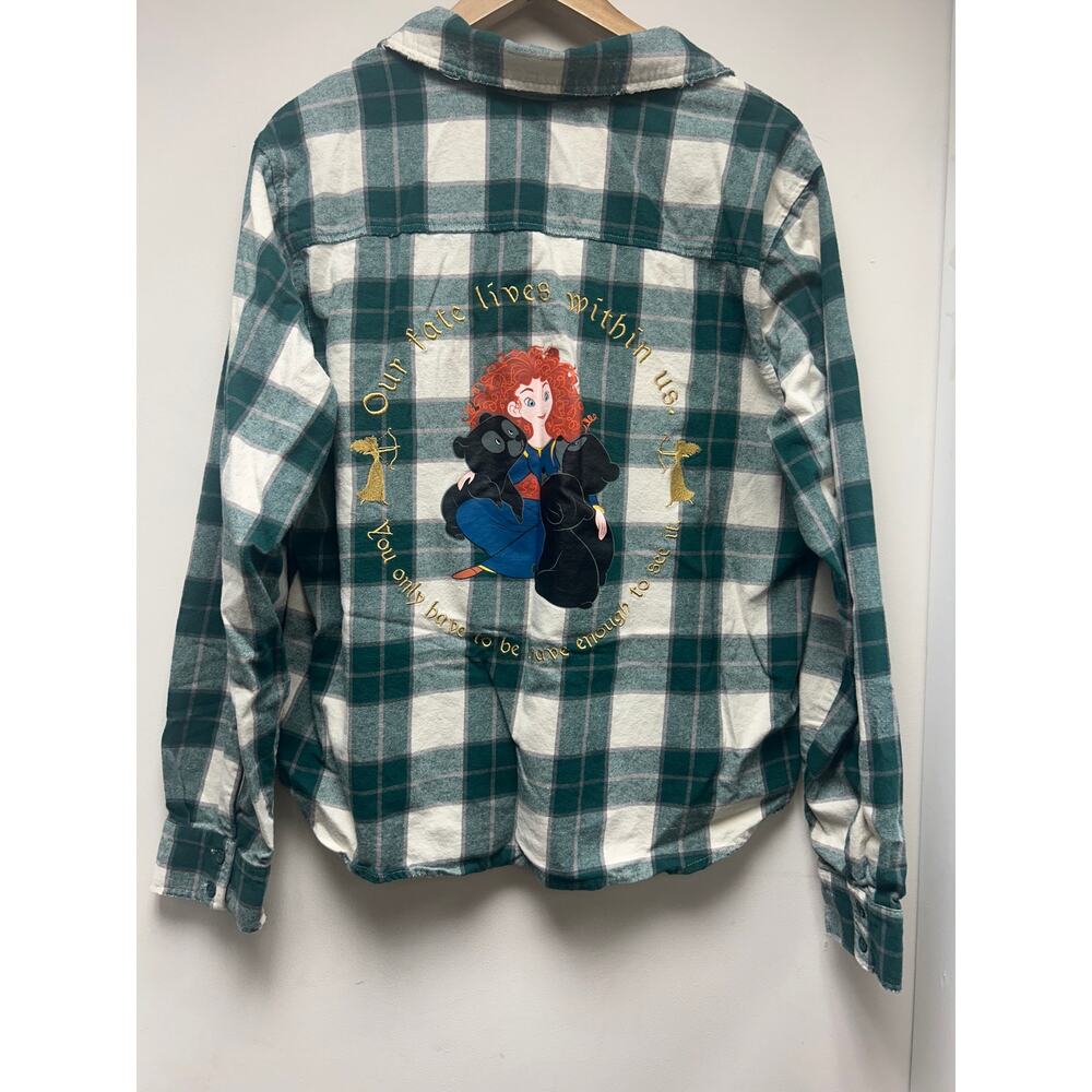 Her Universe Disney Pixar Brave Merida & Brothers Green Flannel Overshirt XL